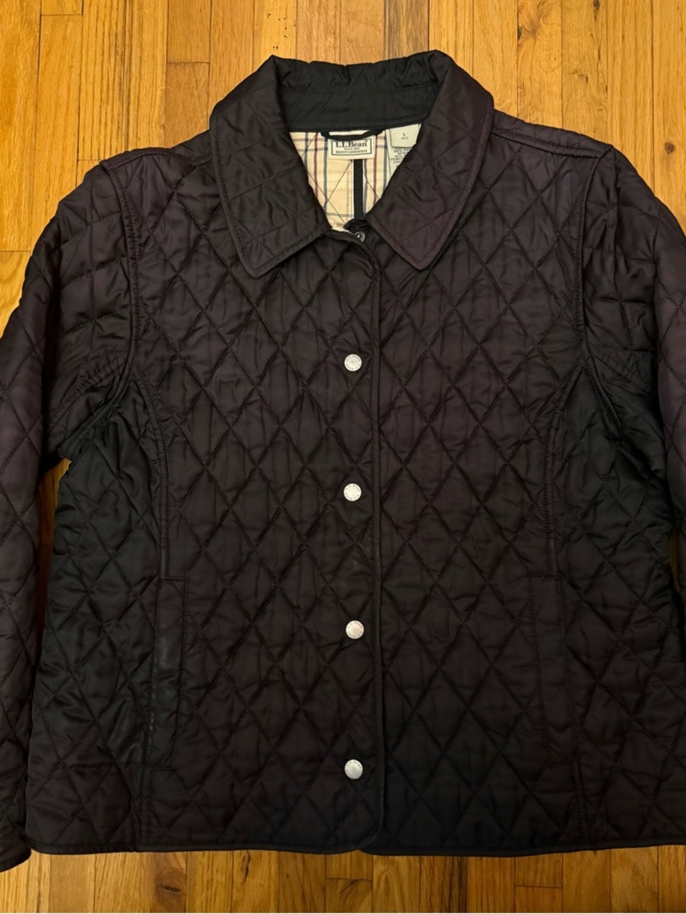 L.L. Bean Black Quilted Diamond-Pattern Jacket